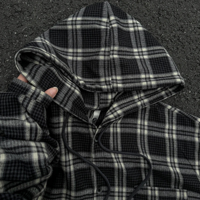 Washed Vintage Check Hooded