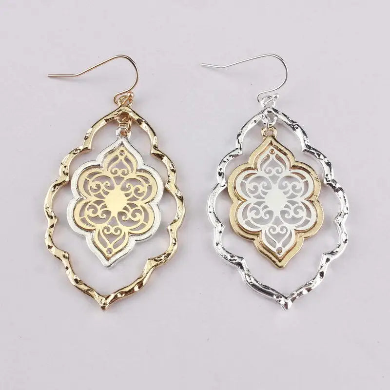 Ranya Filigran Quatrefoil Floral Ohrringe