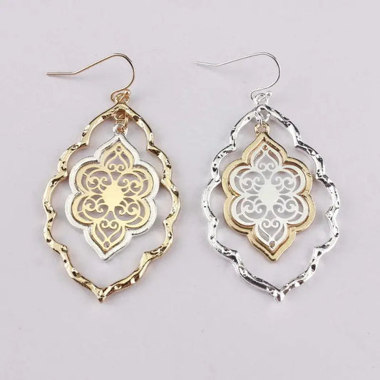 Ranya Filigran Quatrefoil Floral Ohrringe