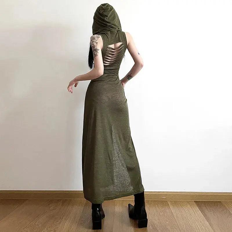 Hooded Gothic Dress Desert Walker DreadLocos Shop