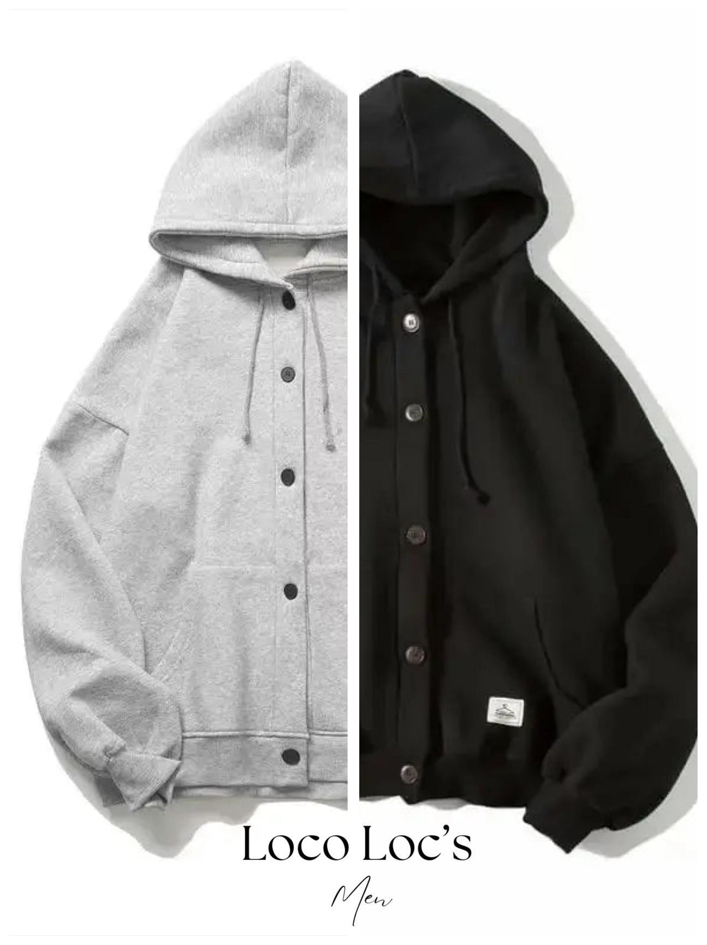 Button UP Men’s Hoodie - DreadLocos Shop