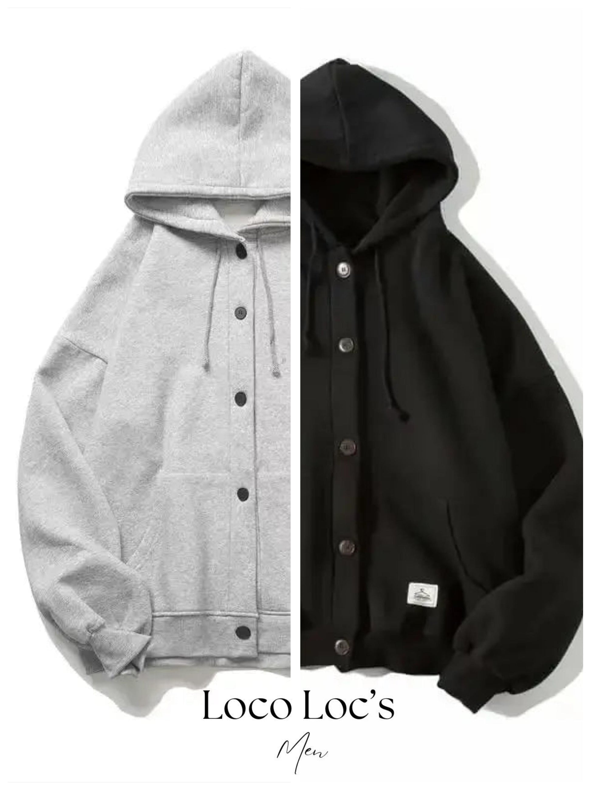 Button UP Men’s Hoodie - DreadLocos Shop