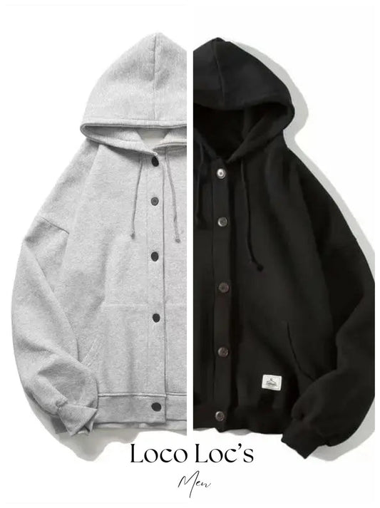 Button UP Men’s Hoodie - DreadLocos Shop