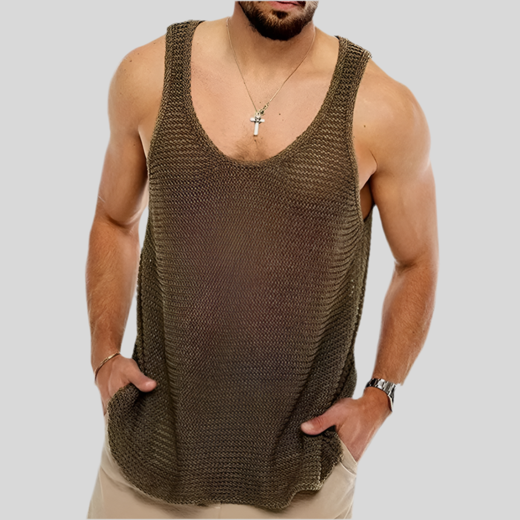 Men's Tank Top Solid 100% Viscose Breathable Mesh - DreadLocos Shop