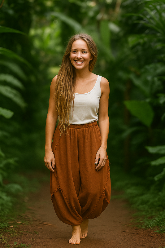 Leinen Trouser mit Wollbund