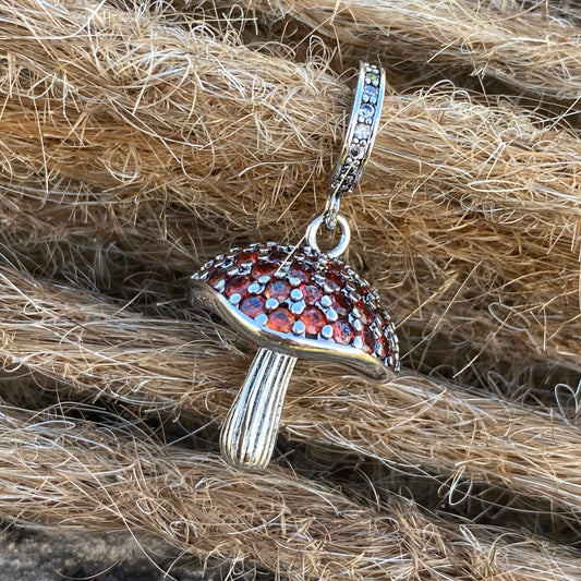 925er Sterling Red Strass Fliegenpilz Mushroom (Amanita muscaria) - DreadLocos Shop