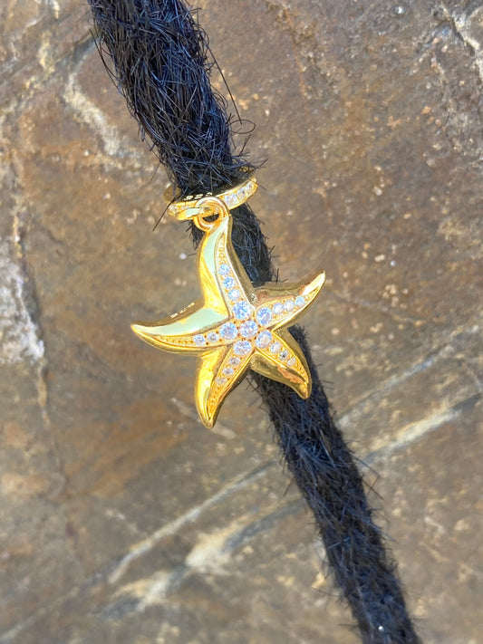 Golden Starfish 925 Sterling Silver Ocean Bead