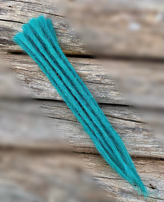 10 Europäische Echthaar Dreadlocks in Peppermint Blue #B3