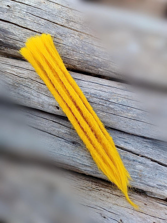 10 Europäische Echthaar Dreadlocks in Mustard Yellow #Y02