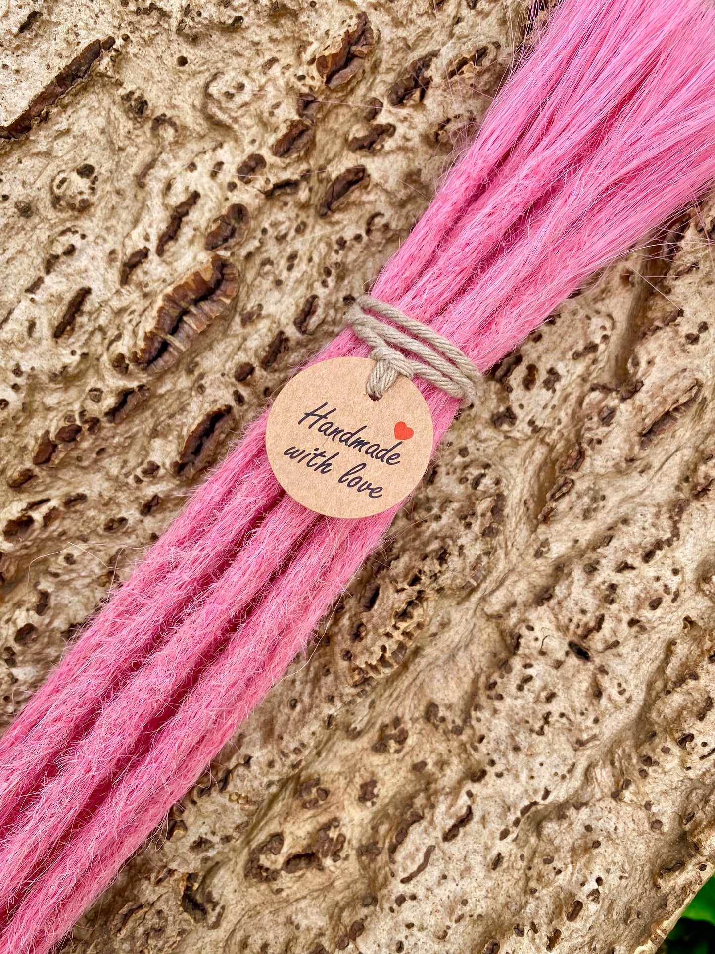 10 Europäische Echthaar Dreadlocks in Pure Pink #P4