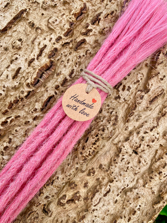 10 Europäische Echthaar Dreadlocks in Pure Pink #P4