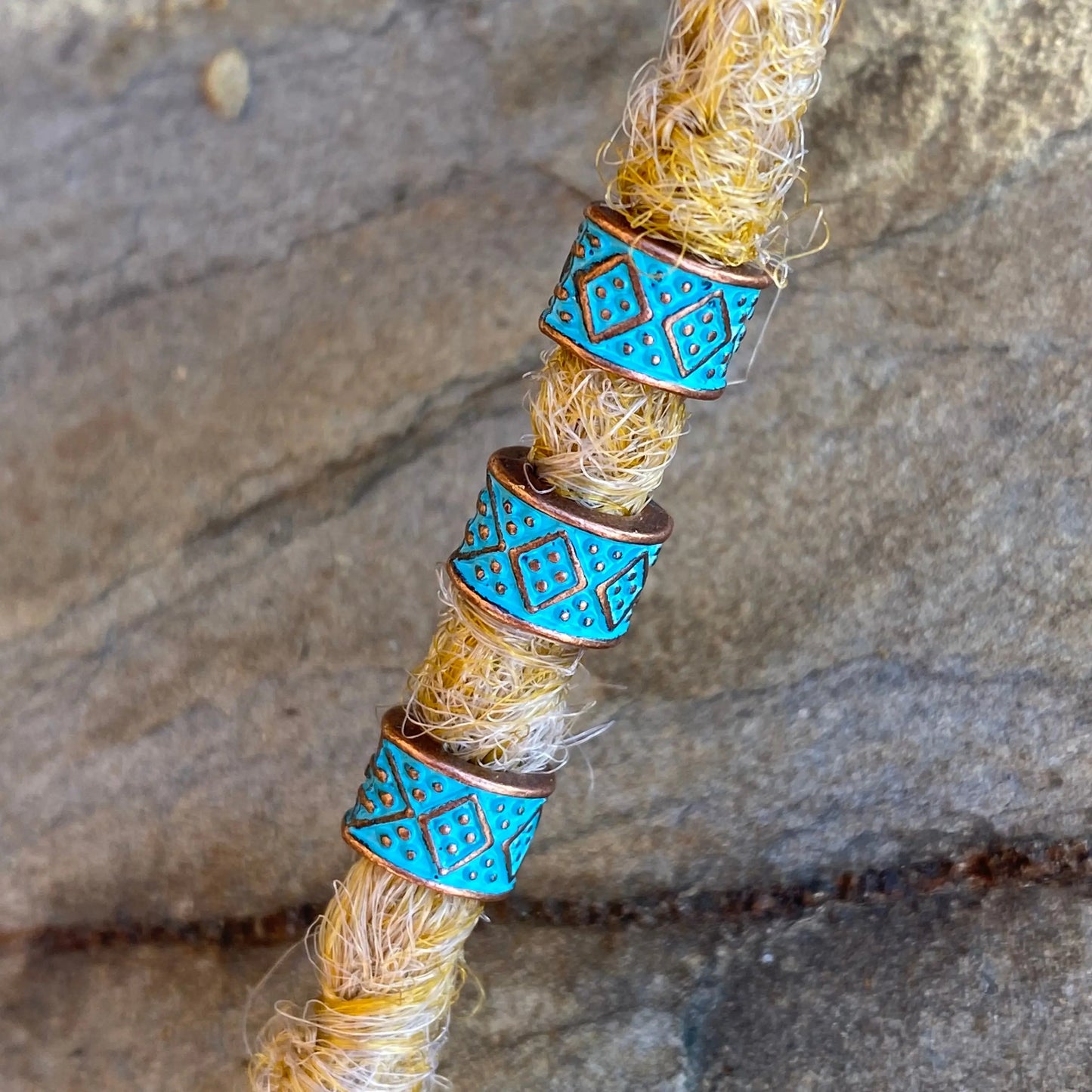 3 Bronze Nakimani Perlen Pérsia Blue DreadLocos Shop