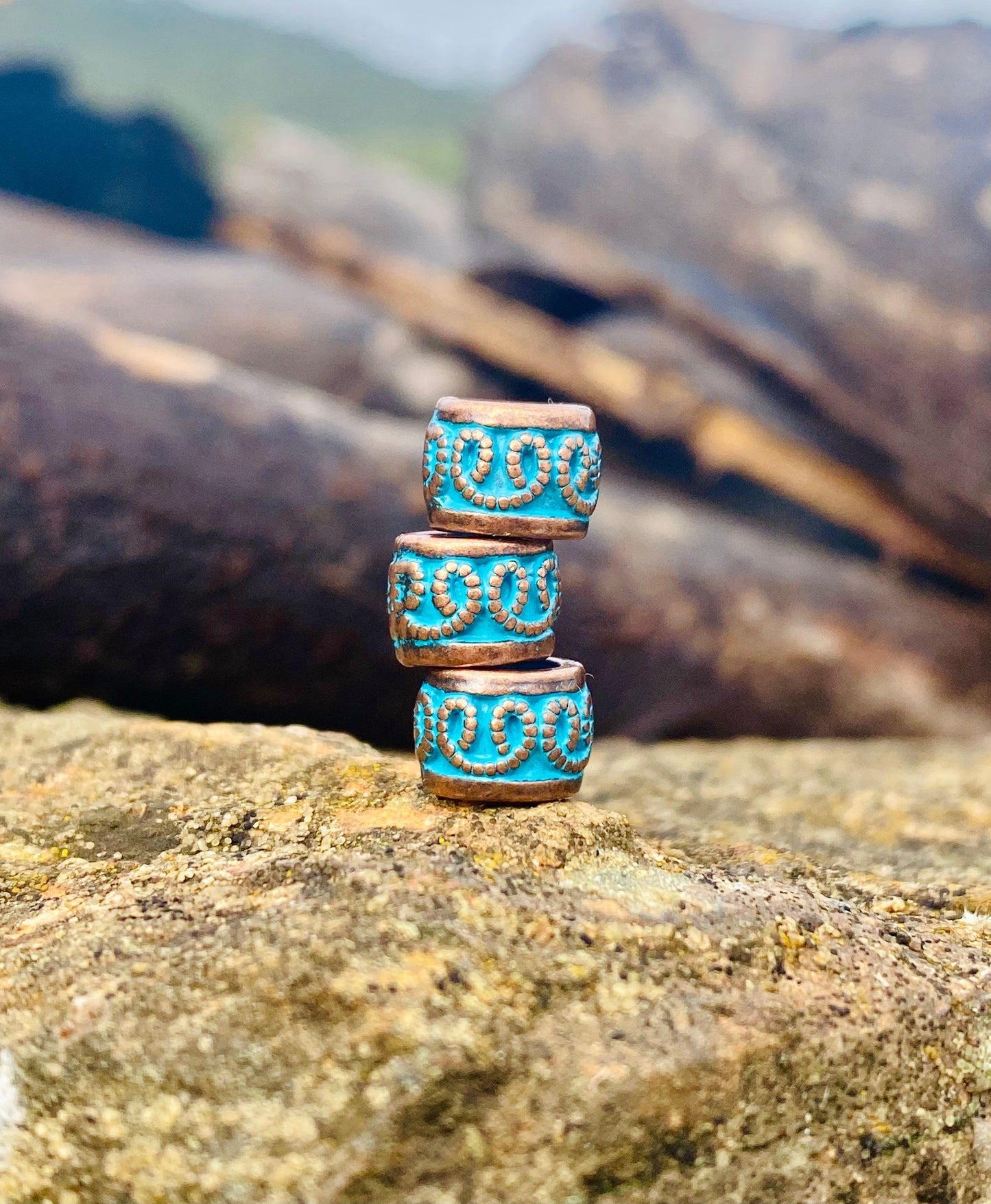 3 Bronze Nakimani Perlen Pérsia Blue - DreadLocos Shop