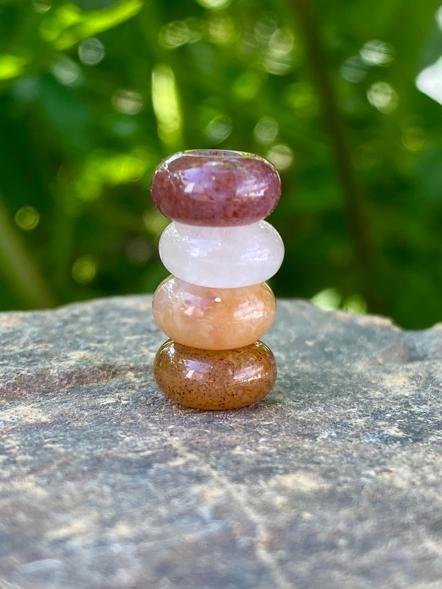 4 mixed real Stone Beads