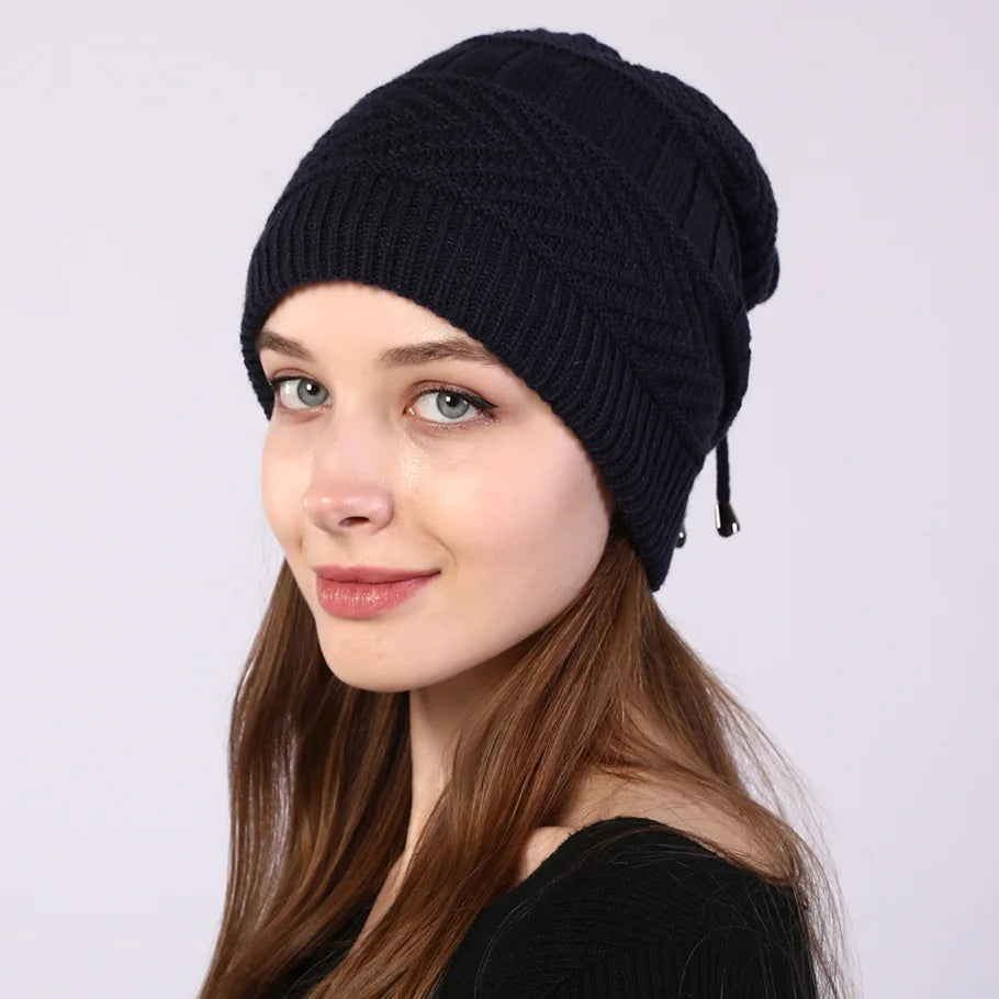 Stretchy Knitted Beanie Hat & Snood Scarf