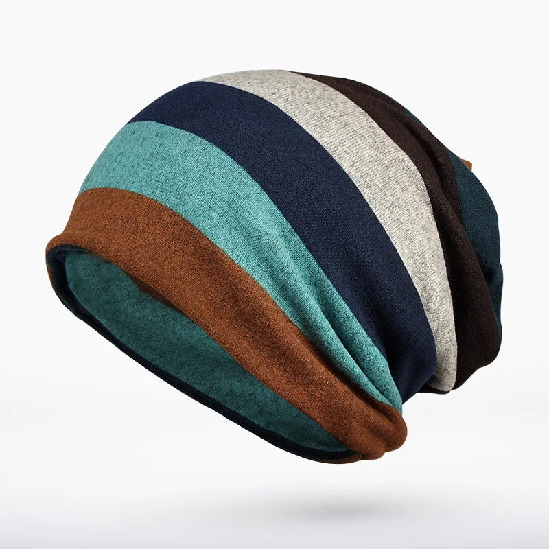 Beanies Stripe Design Dual-use Scarf Open Locs
