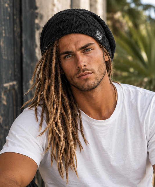 Men Bear Dreadlock Beanie Cotton Blend