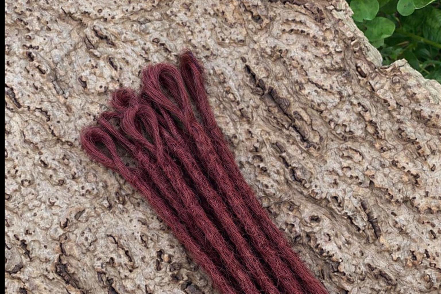 10 Europäische Echthaar Dreadlocks in Mahaghoni Dark Violine - DreadLocos Shop