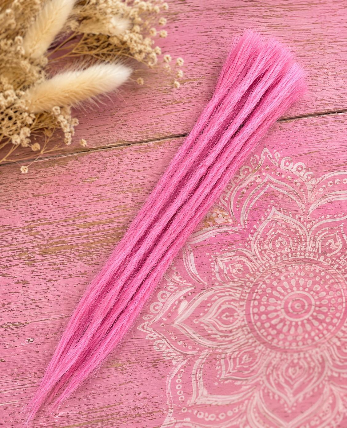 10 European Human Hair Dreadlocks in Pure Pink #P4