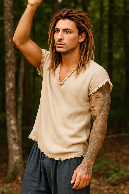 Mens Linen Tank Shirt
