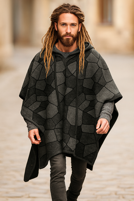 Woll-Poncho für Herren