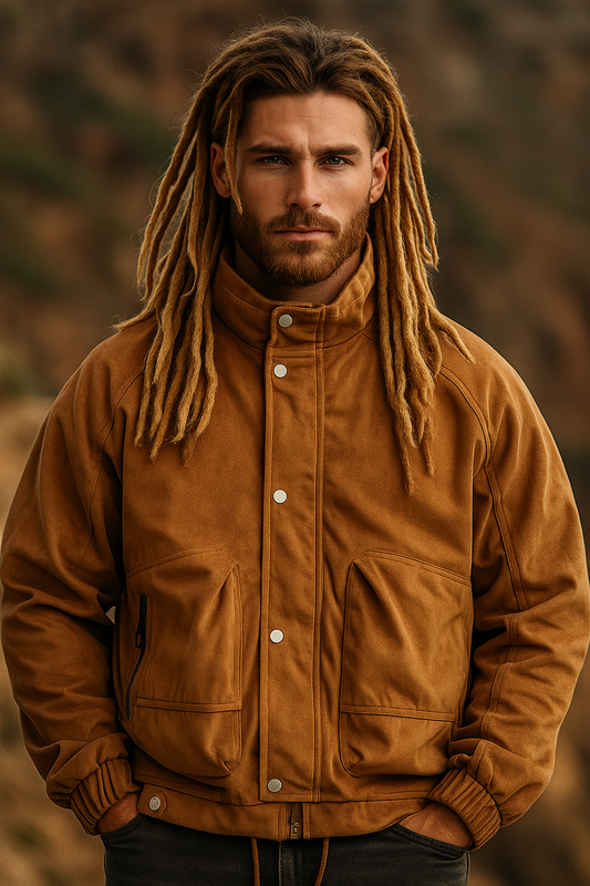 Drawstring Hem Jacket Coffe Brown