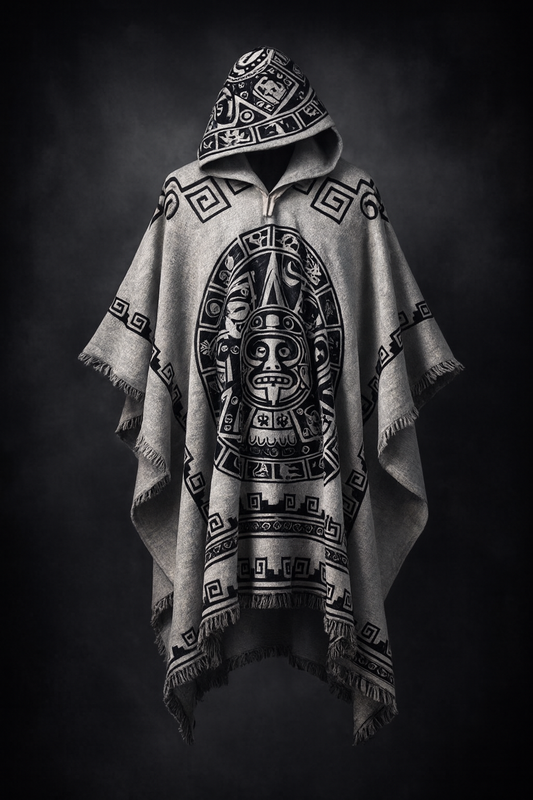 White Poncho Mayan Cultura - DreadLocos Shop
