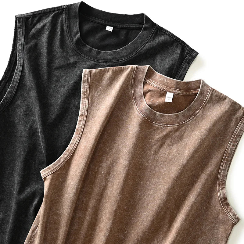 Pure Cotton Retro Washed Tank