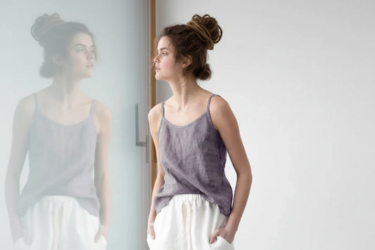 Tanktop aus Baumwolle und Leinen