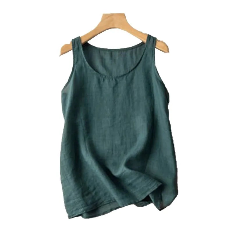 Cotton Linen Camisole Tank Top Women