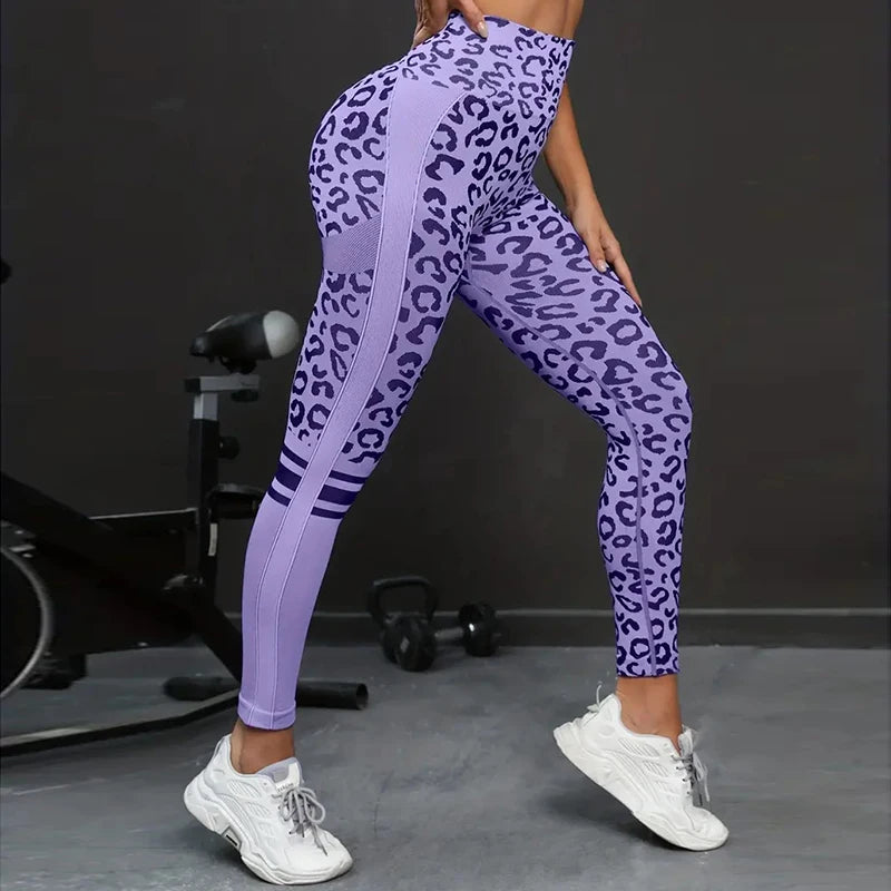 Women Leopard Seamless Yoga Pants High Waist