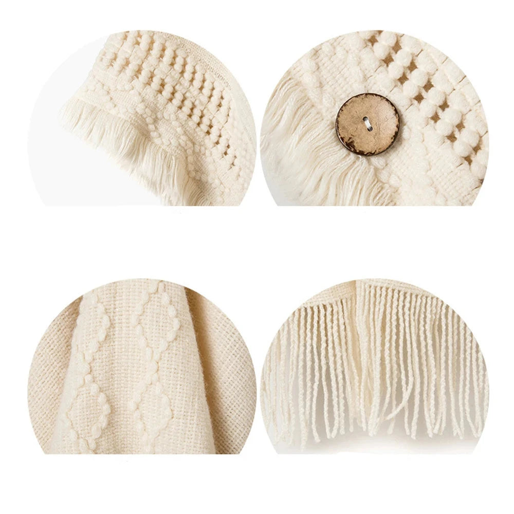 Ethno Poncho mit Kapuze