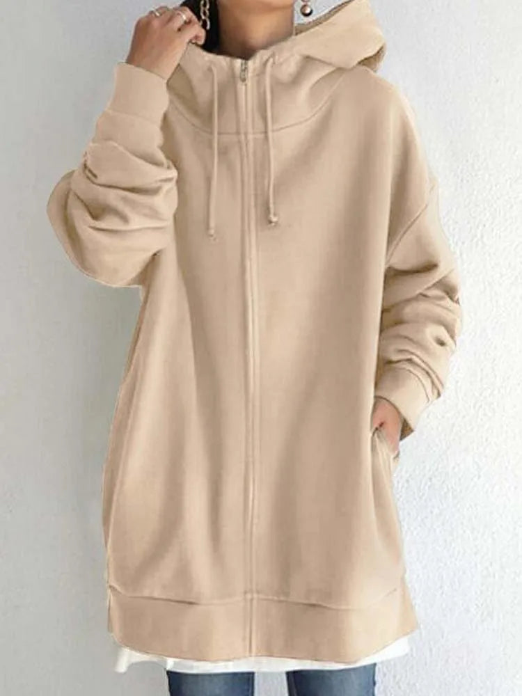 Langer dicker Fleece Hoodie