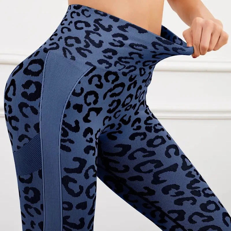 Women Leopard Seamless Yoga Pants High Waist