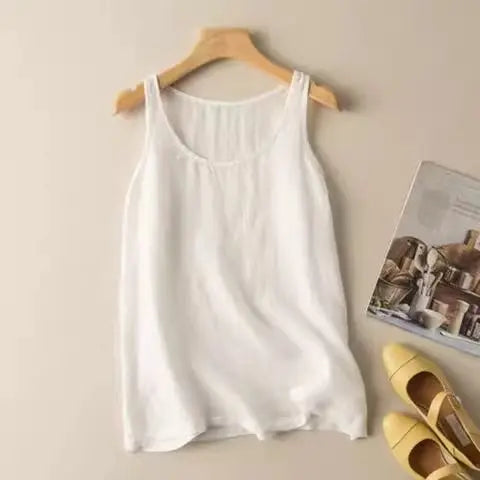 Cotton Linen Camisole Tank Top Women