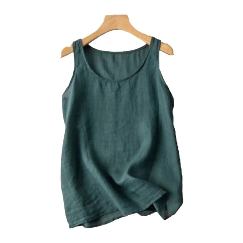 Cotton Linen Camisole Tank Top Women