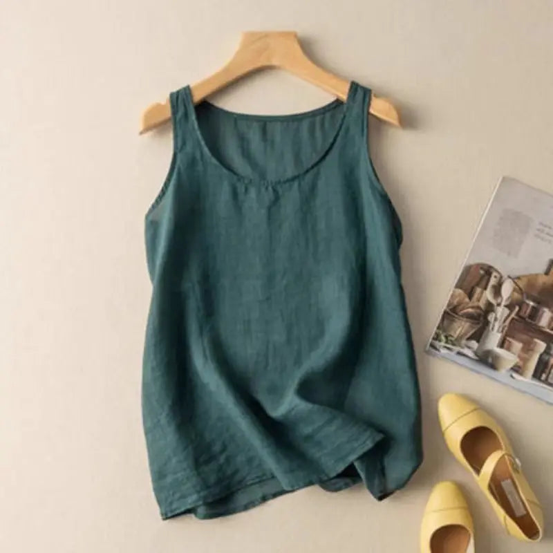 Cotton Linen Camisole Tank Top Women