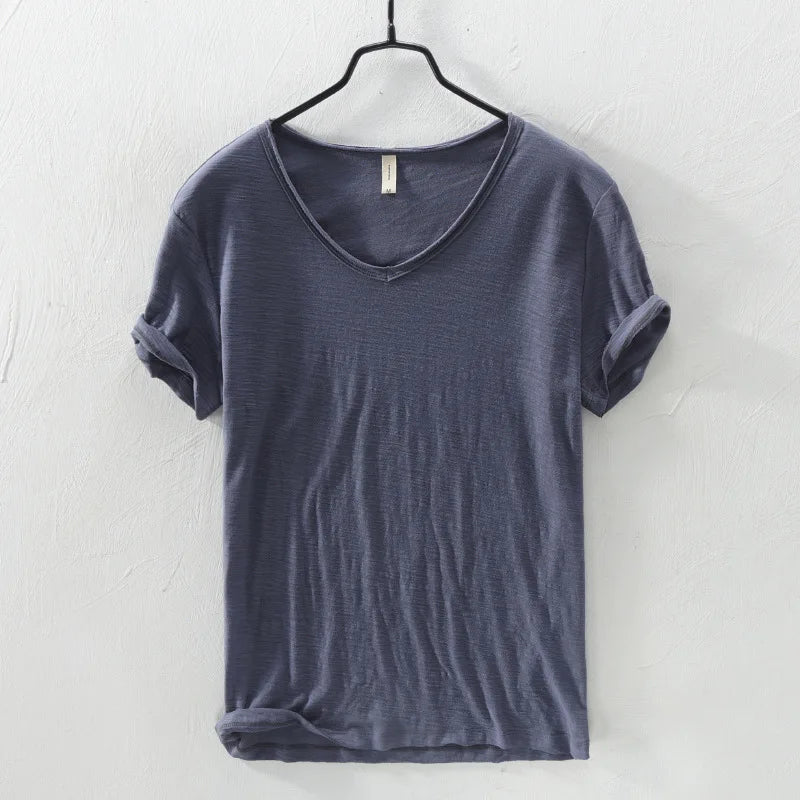 Mens T Shirt Pure Color Bamboo Fiber