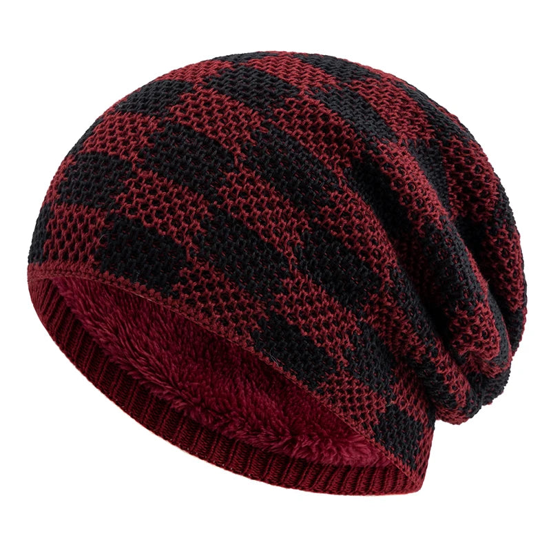 Two Tone Grid Design Beanie