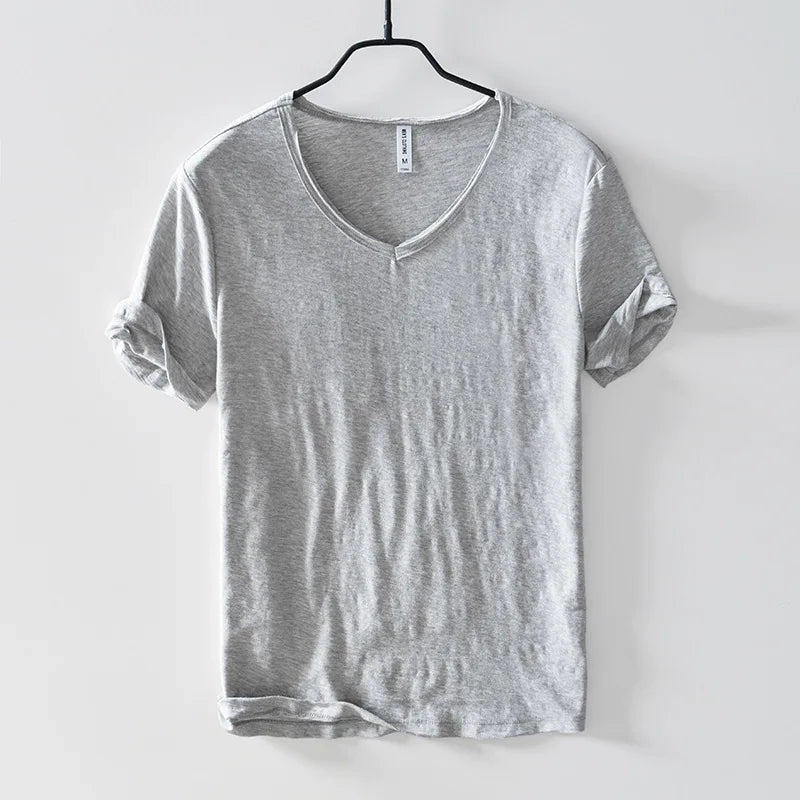 Mens T Shirt Pure Color Bamboo Fiber