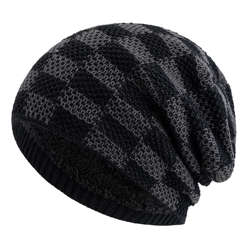 Two Tone Grid Design Beanie