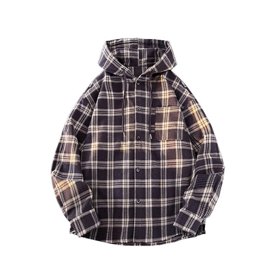 Washed Vintage Check Hooded