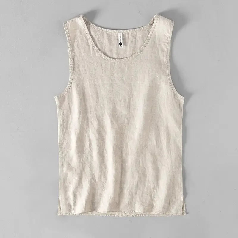 Men's Pure Linen Tank