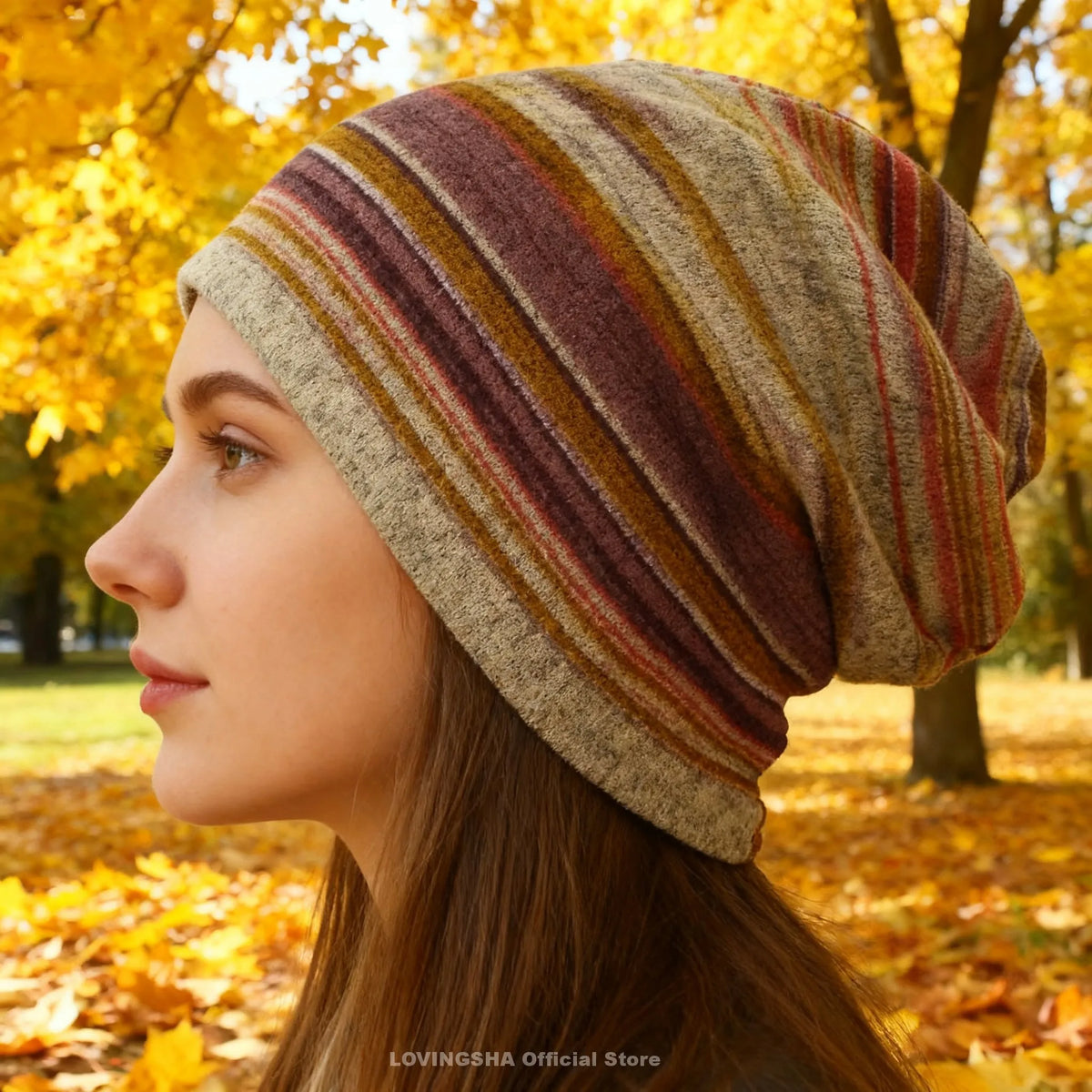 Skullies Beanies Striped Design