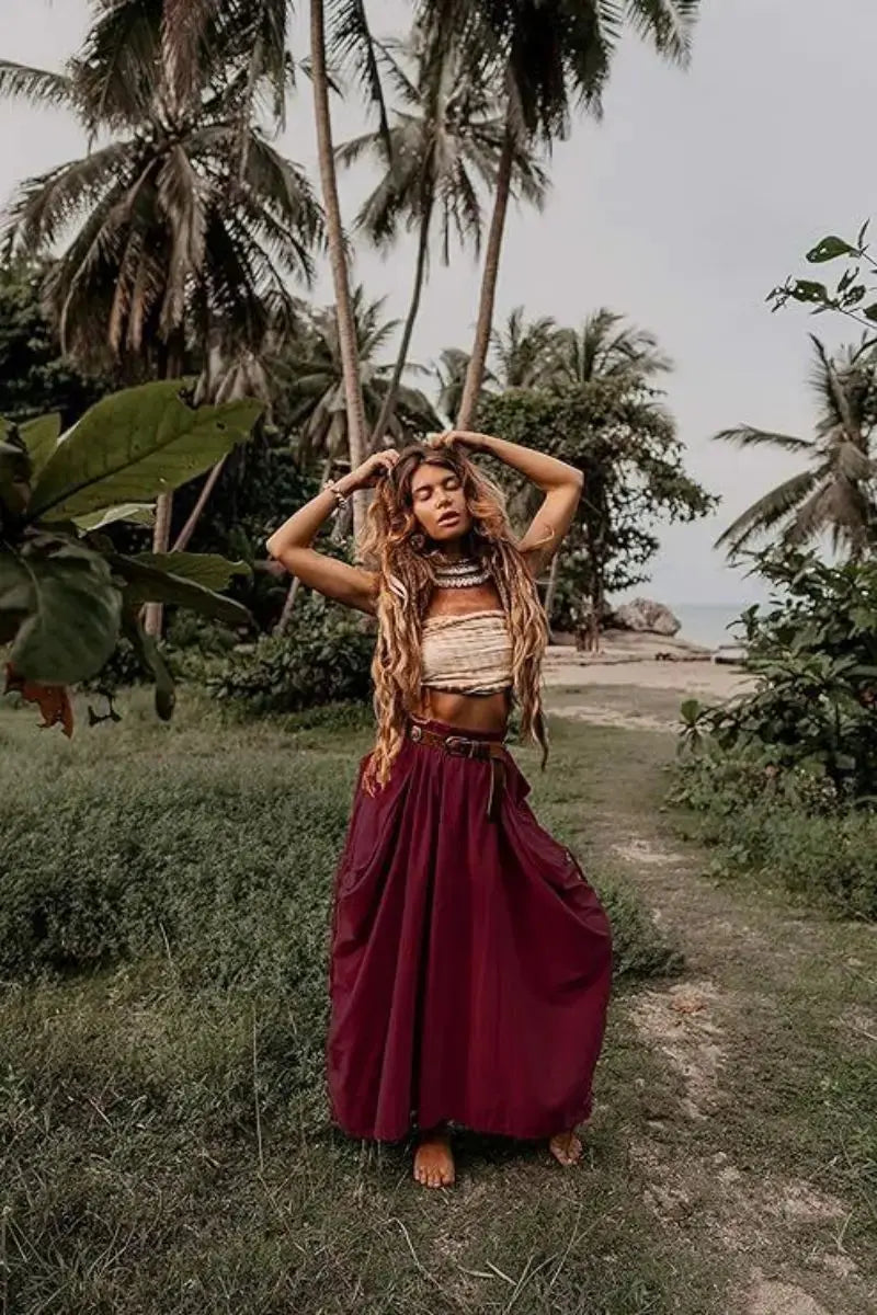 Boho Kleidung - Stilvoller Boho-Rock *Baumwolle* - DreadLocos Shop