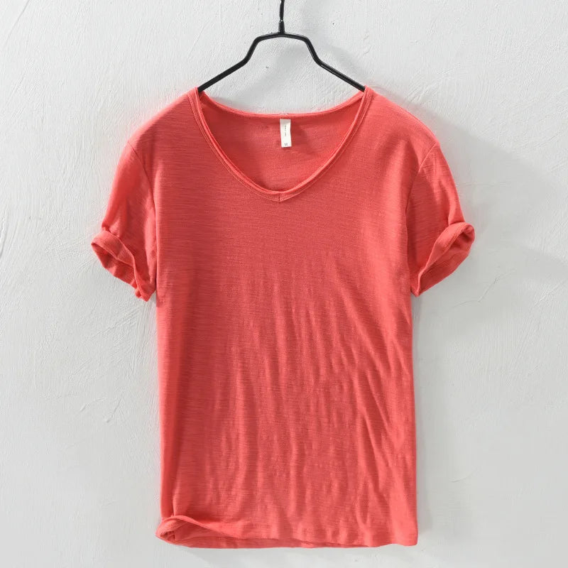 Mens T Shirt Pure Color Bamboo Fiber