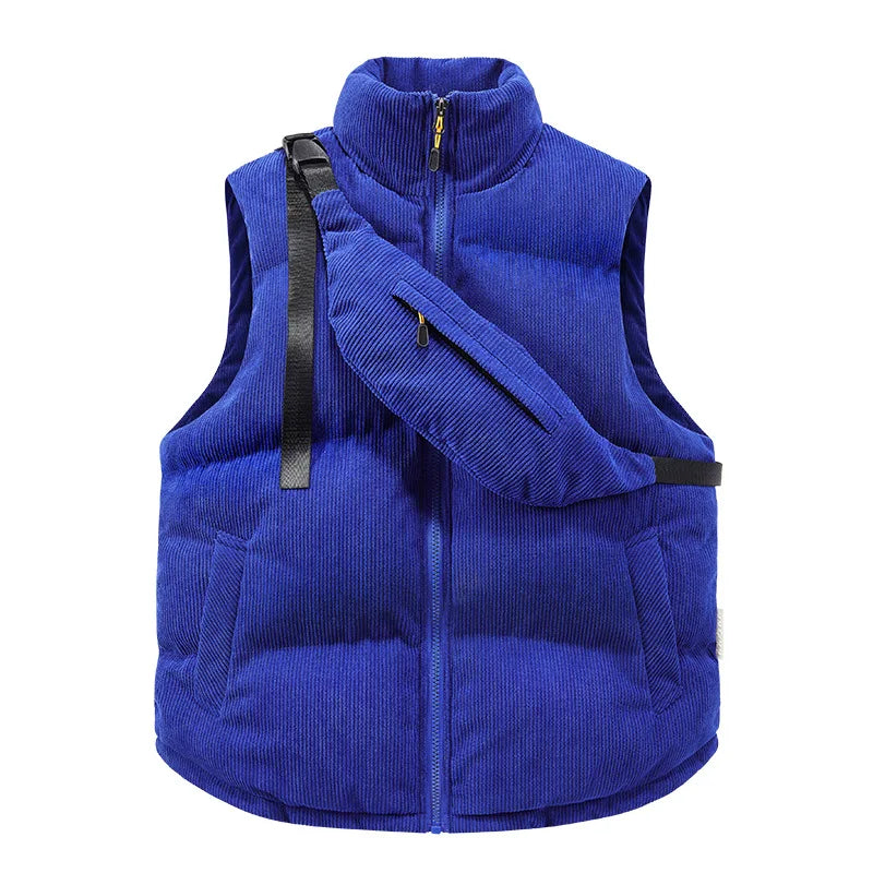 Corduroy Sleeveless Jackets Vests with Shoulder Bag - DreadLocos Shop