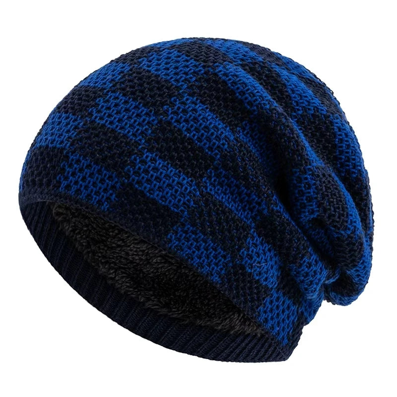 Two Tone Grid Design Beanie