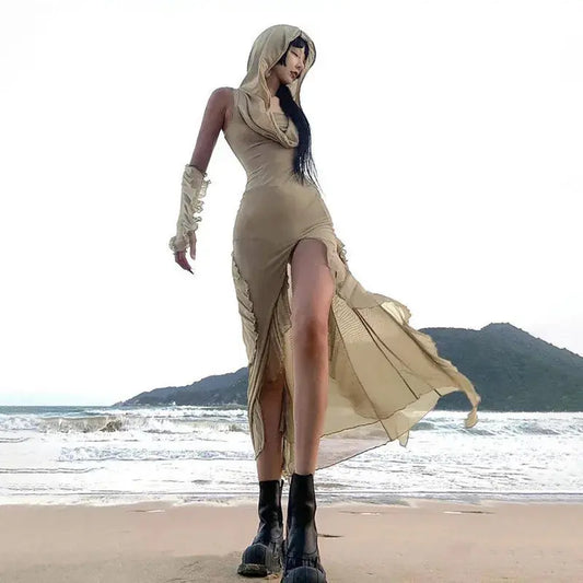 Hooded Mad Max Dress Desert Walker Furiosa DreadLocos Shop