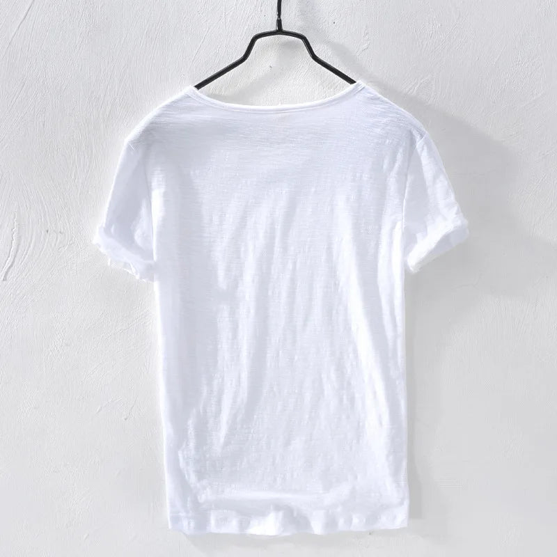 Mens T Shirt Pure Color Bamboo Fiber